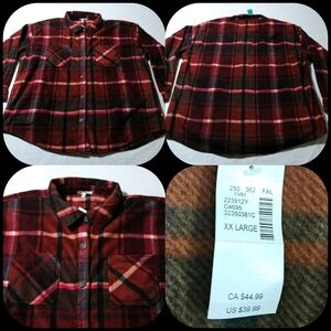 SIZE XXL MAURICES Plaid Flannel Shirt Shacket NWT (B114)